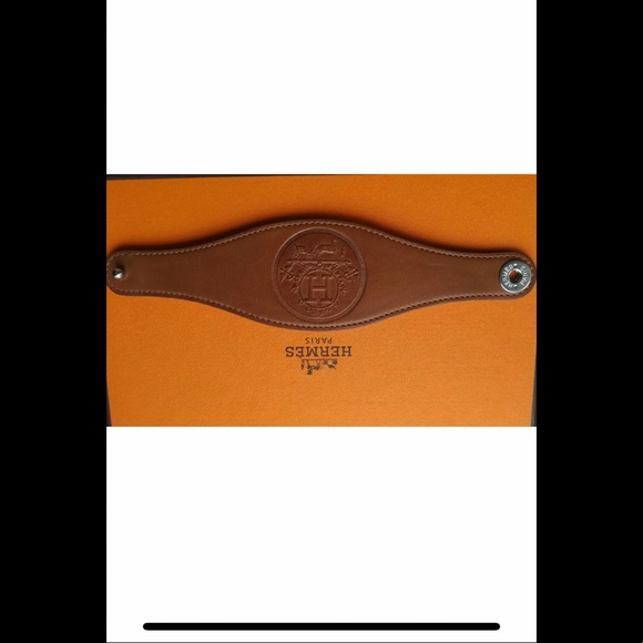 💯 Authentic Vintage Hermès Ex-libris Cuff Leather Bracelet in Great Condition - Picture 3 of 9